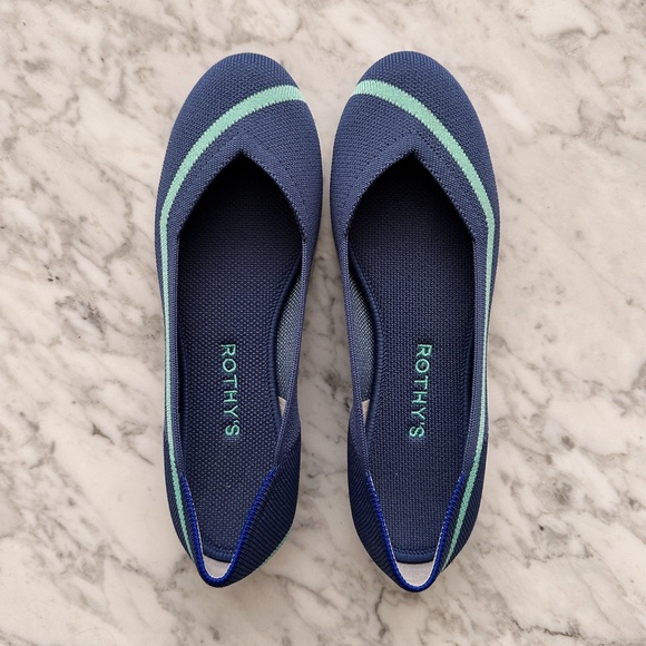 Rothy’s Collector’s Edition round toe ballet flat in neon stripe - Picture 2 of 4